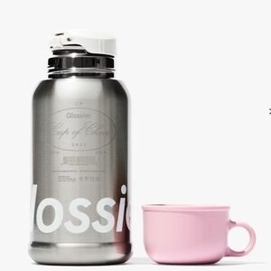 Glossier Stainless Steel Bottle with Pink Cup